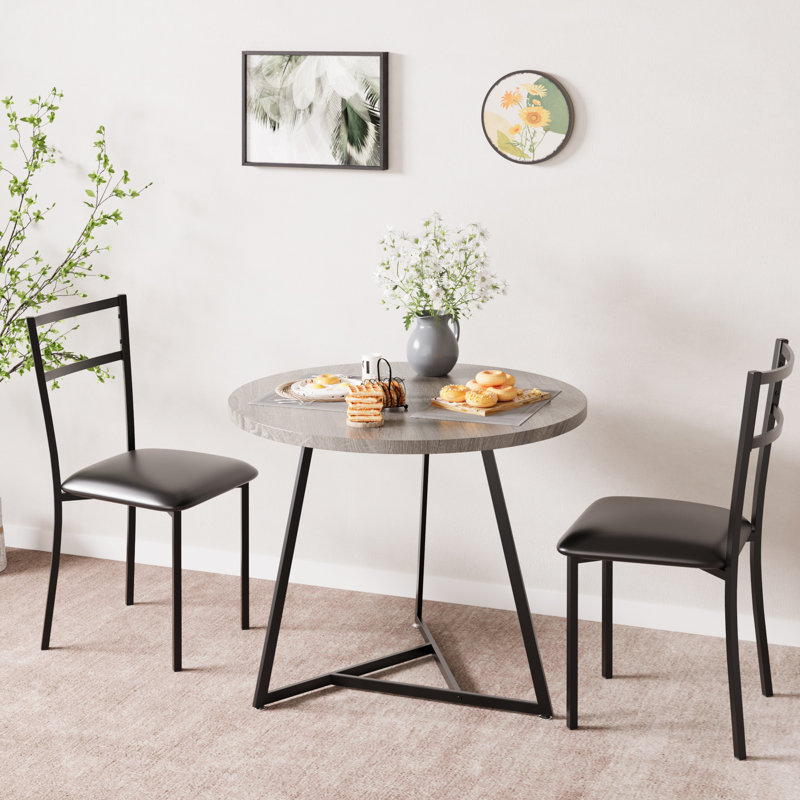3 - Piece Dining Set, Gray/Black