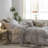 MooMee Duvet Cover Set with Zipper Closure & 8 Interior Ties 100% Washed Cotton Twill Soft Linen Like Textured-107383171-115279052