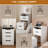 18.9" Wide 3-in-1 Vanity Desk Set With Led Lighted Flip-top Mirror, 3 Drawers, And Cushioned Stool, Multi-function Makeup Table, Nightstand & Workstation For Small Spaces