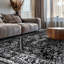 Tapis noir ivoire rétro à médaillon-951764834