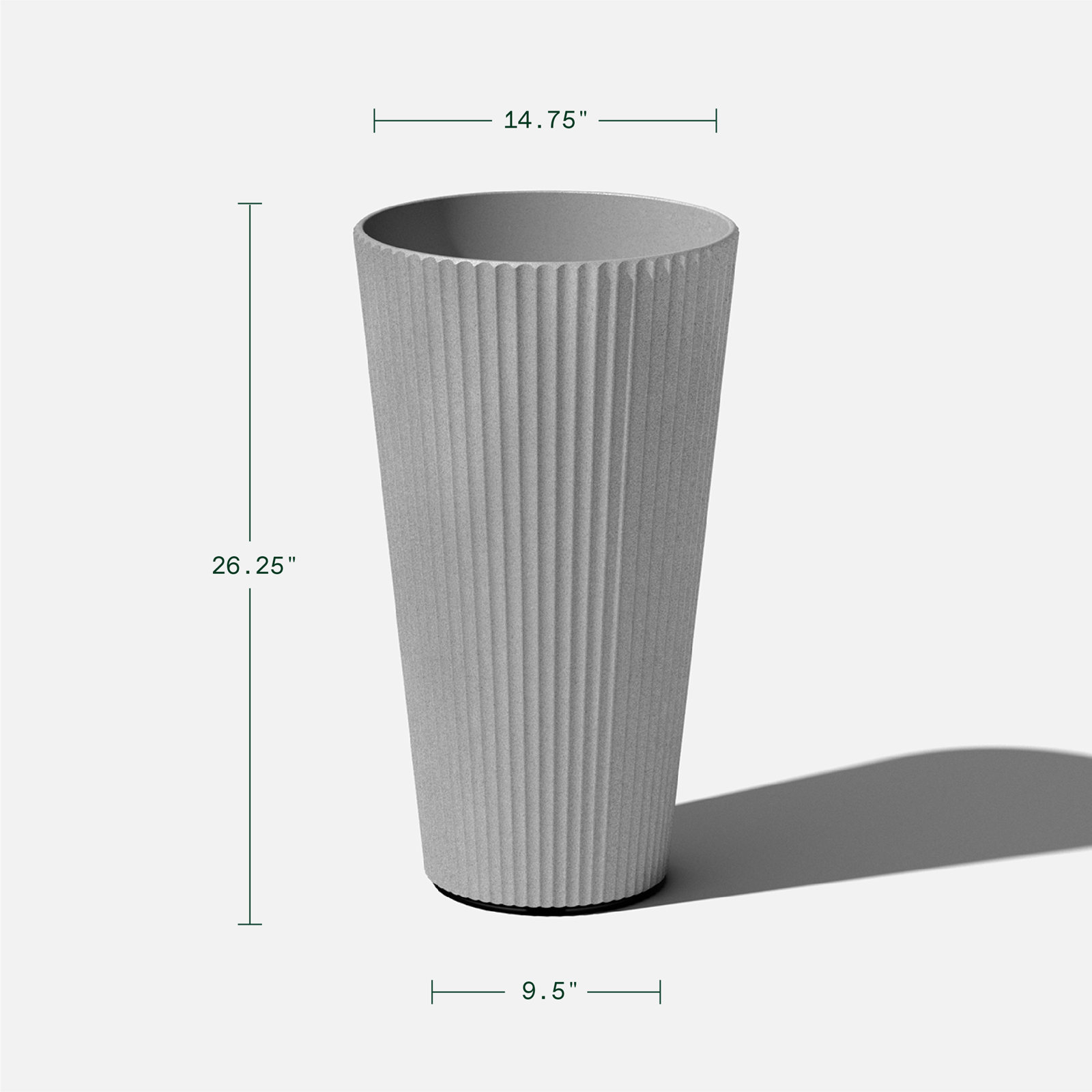Demi 26.25" H Plastic-Stone Indoor / Outdoor Planter, 1, Gray