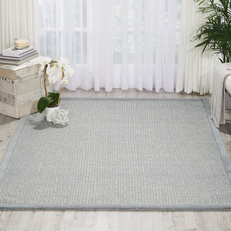 Tapis gris clair / ivoire touffeté à la main Alpesh, Rectangle 7 pi 9 po x 9 pi 9 po