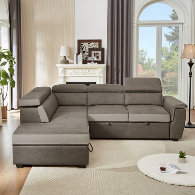 Canapé modulaire en forme de L 101,97 po avec lit escamotable