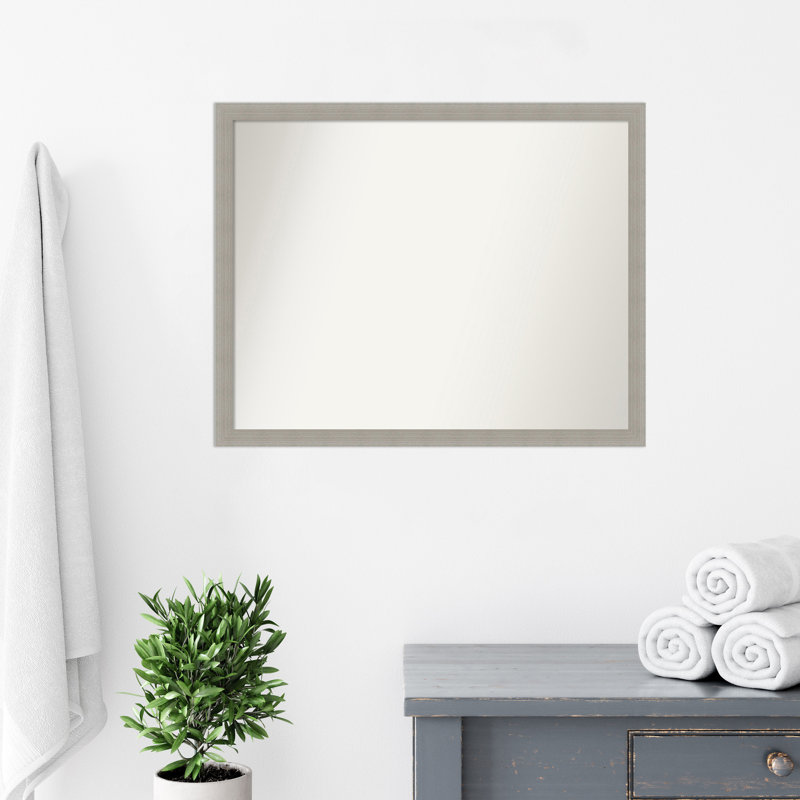 Miroir mural Jisu, 24 po x 30 po, gris, Rectangle