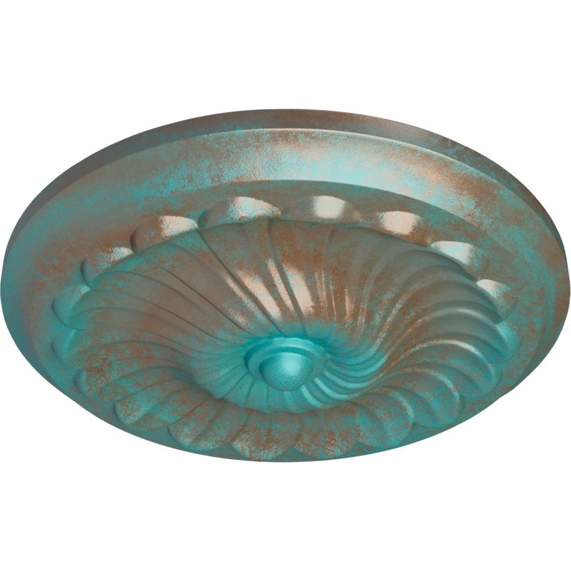 Médaillon de plafond en spirale Endurathane, Cuivre patiné de vert