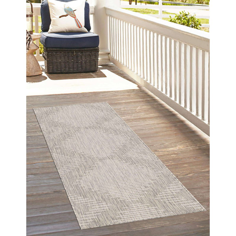 Ava-Mary Striped Indoor / Outdoor Rug, Runner 3'3" x 14'