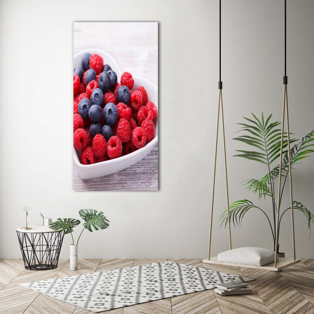 Himbeeren und Blaubeeren - Kunstdrucke auf Leinwand - Wrapped Canvas