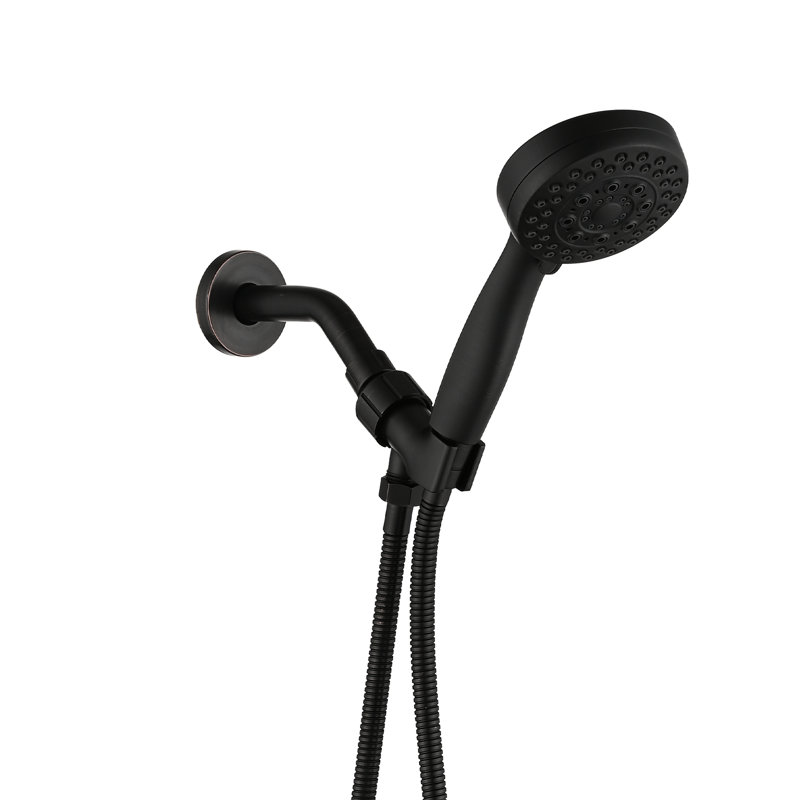 5 Mode Adjustable Handheld Shower Head With Hose - High Spray Head, Oil-Rubbed Bronze, Abs Material Quality Abs, Strong Spray, Easy To Install,