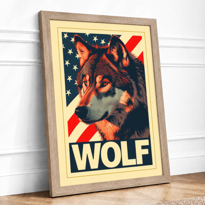 Wolf And Flag Vintage - Print