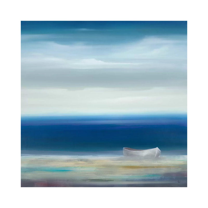 Boat On Shore by KC Haxton - Wrapped Canvas Painting, 66.04 cm H x 66.04 cm W x 3.175 cm D
