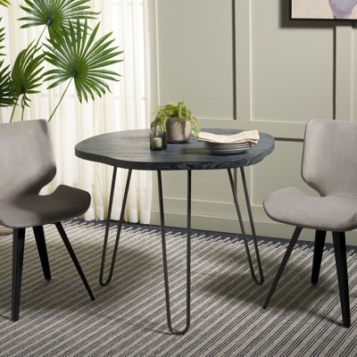 Solid Wood Top Metal Base Dining Table