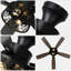 Ventilateur de plafond encastré industriel noir de 52 pouces avec kit d'éclairage et télécommande, moteur CC réversible à 6 vitesses, profil bas
