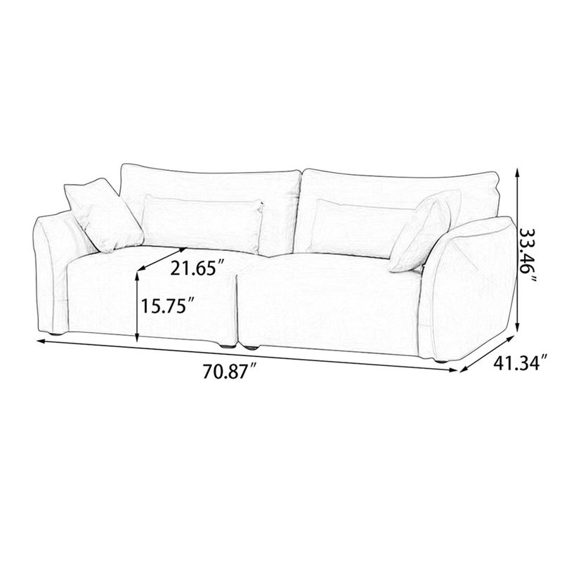 Upholstered " Sofa, 70.87" W