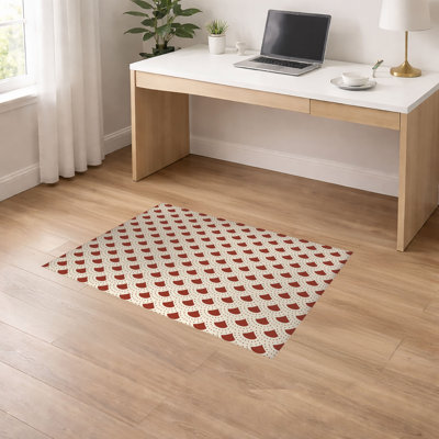 Tapis de bureau léger décoratif à pois en forme d'éventail