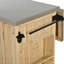 Îlot de cuisine en bois avec plateau en acier inoxydable-202948207