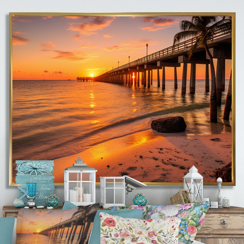 Jacksonville Bay Florida II sur toile, H 30 po x l 40 po x P 1,5 po, Cadre flottant doré