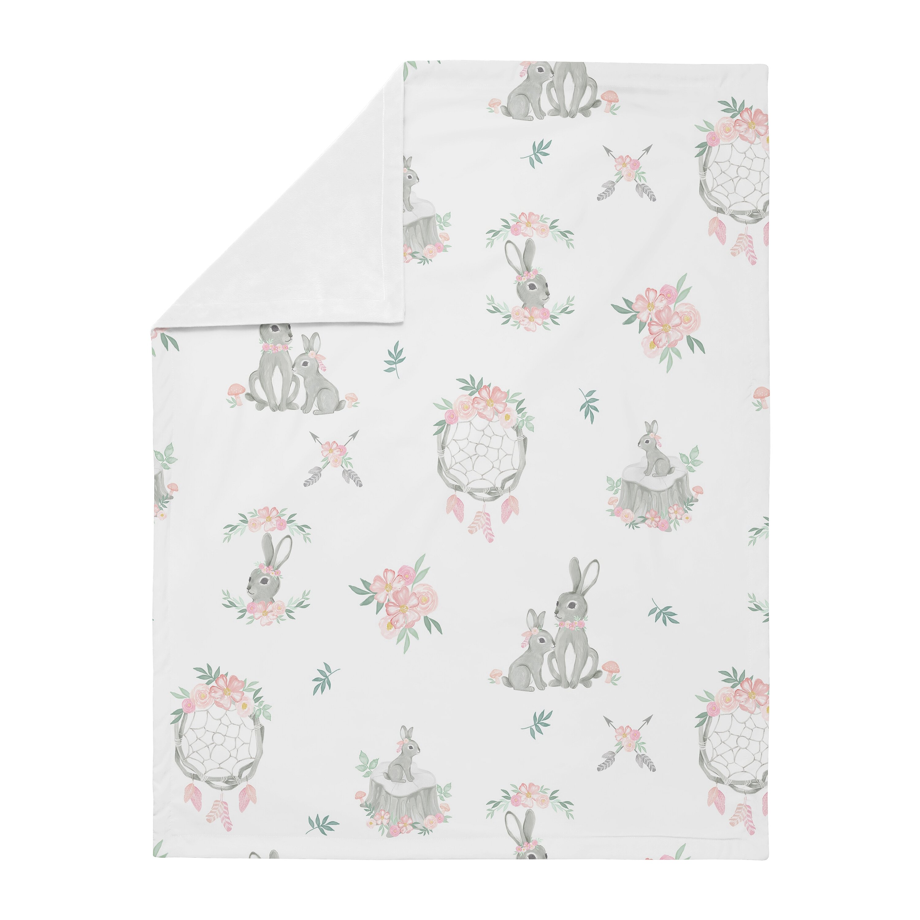 Sweet Jojo Designs Bunny Floral Security Baby Blanket | Wayfair