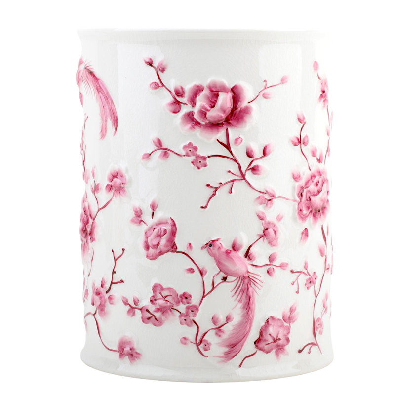 Bathroom Accessory Set, Pink/White