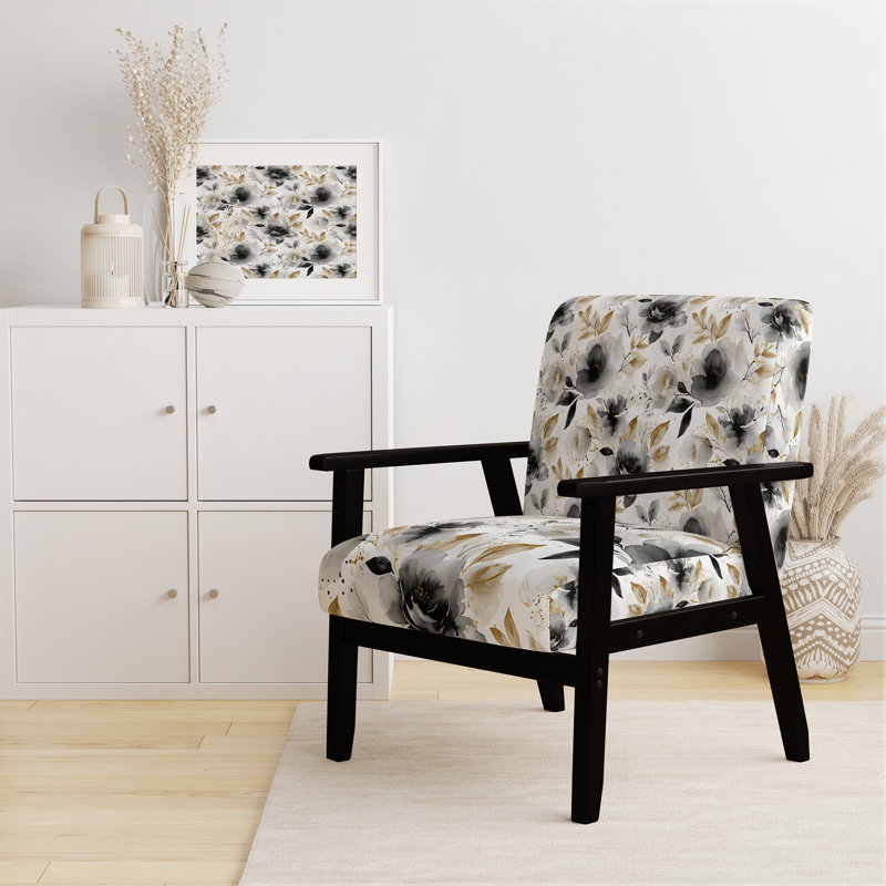 Chaise rembourrée Country Farmhouse - Fauteuil Whisper, Accoudoirs carrés noirs