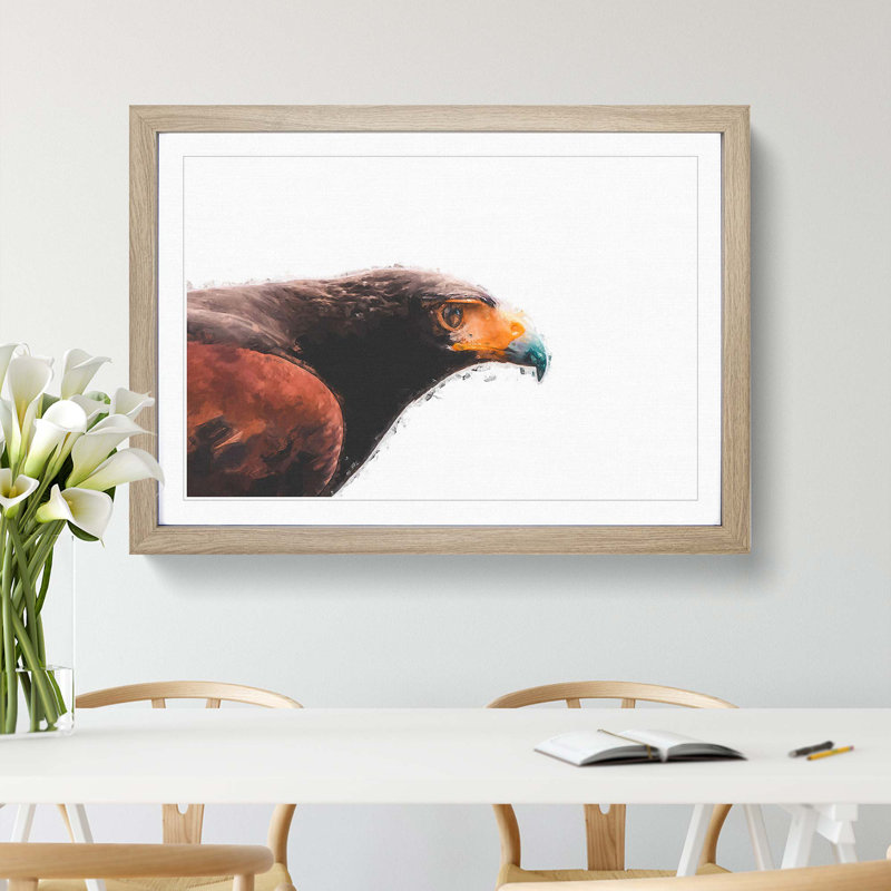 Golden Eagle - Picture Frame Painting Print, Oak Framed, 27cm H x 36cm W x 2cm D