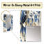 Avynlee bleu victorien Ikat Floral Harmony - miroir mural floral, miroir décoratif de chalet, impression d'art en métal-75561392