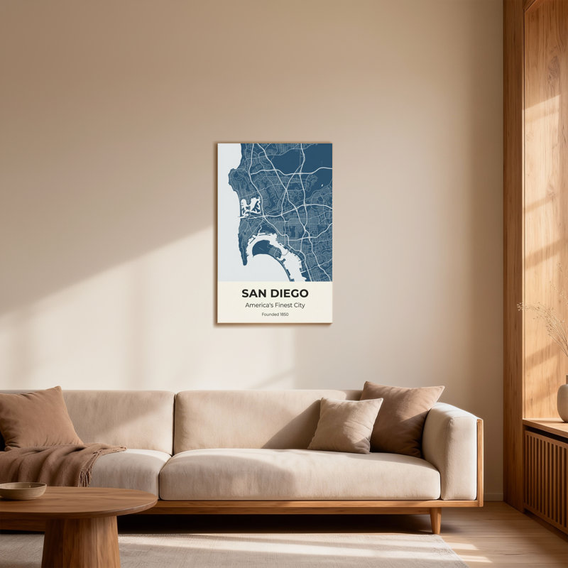 «Scenic & Cityscapes San Diego Map Art Print Design»