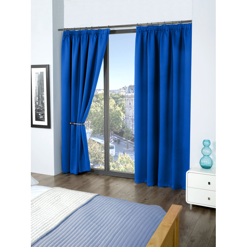 Cozine Blackout Curtain, 168 W x 183 D cm, Blue