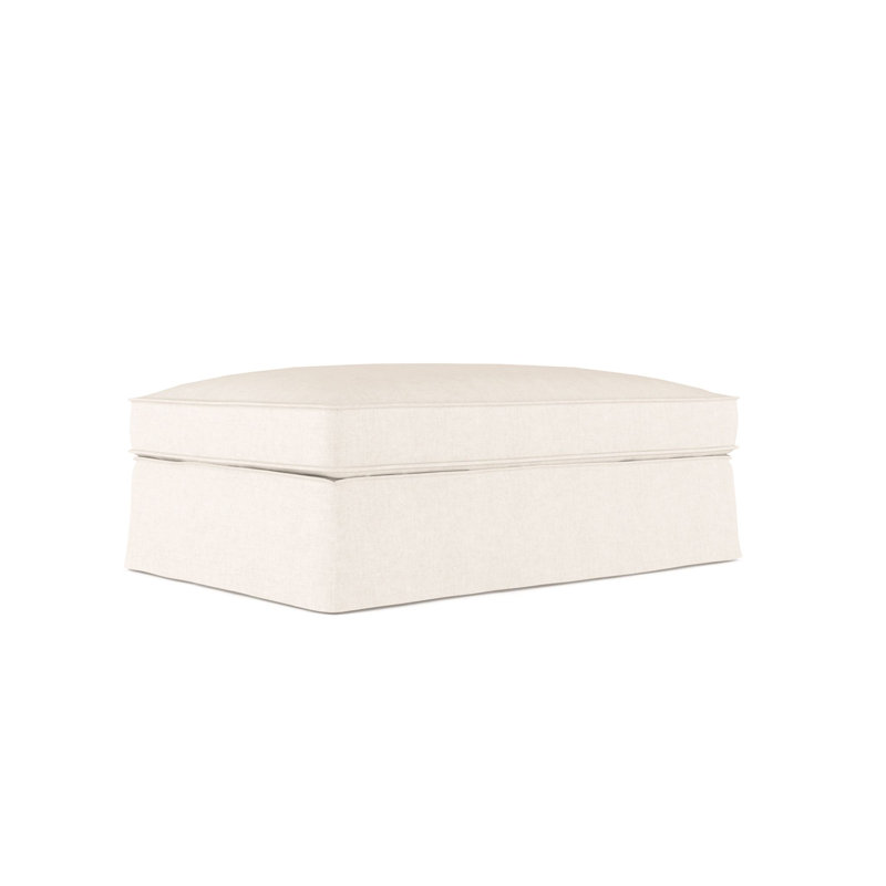 Mulberry Ottoman, Plush Velvet Oyster, Weathered