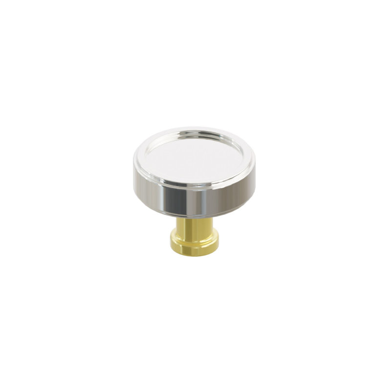 Pommeau de garde-robe Emtek, Laiton non laqué / nickel poli, 1 3/4"