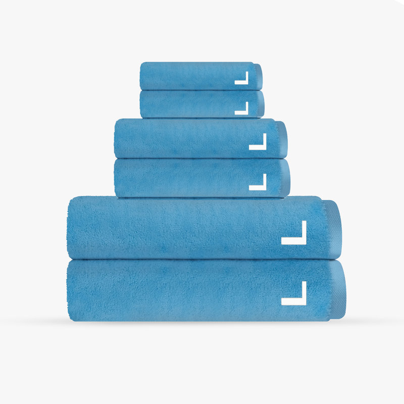 Monogrammed Cloer 6 pcs Turkish Towels Set, L, Seaglass
