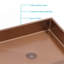 Lavabo de salle de bain 19 po x 15 po en acier inoxydable or rose avec bonde escamotable