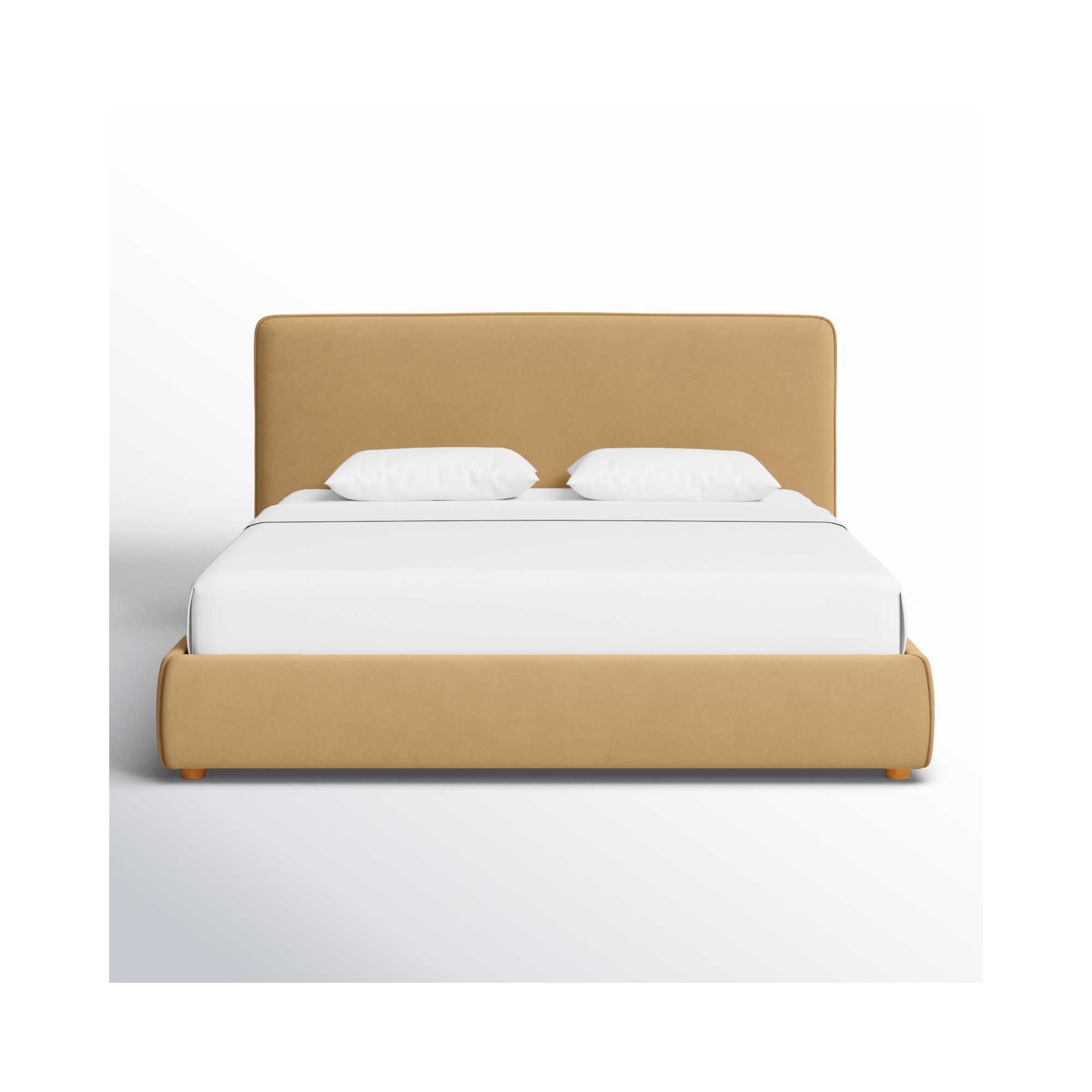 Callahan Upholstered Bed, Light Brown Velvet, King