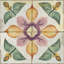 Carreau de mosaïque floral auto-adhésif en vinyle 4 po x 4 po