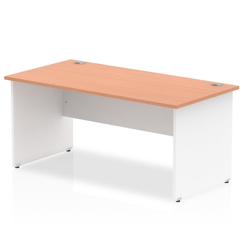 Impulse Computer Desk, White, Brown, 73cm H x 160cm W x 80cm D