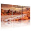 Ensemble de 3 tableaux sur toile représentant un paysage désertique avec formations rocheuses et dunes de sable-523916684