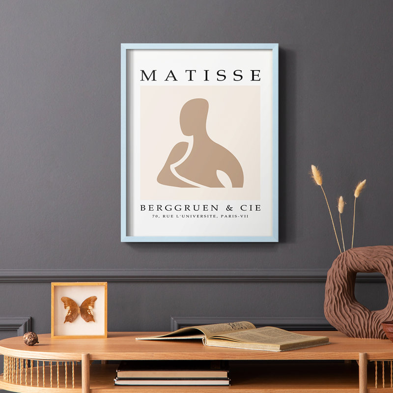 Matisse, reproduction d'art encadrée - bois massif, Bleu, H 10 po x l 8 po