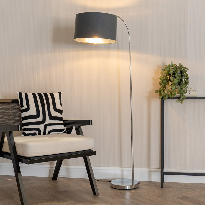 Deajane 150cm Polished Traditional Floor Lamp, No, Grey