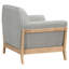 Chaise d'appoint compacte rétro avec accoudoirs sculpturaux