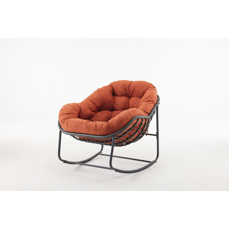 Chaise berçante Varad, Orange, Noir