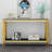 55" Tempered Glass Coffee Table for Living Room Modern Center Table with Stainless Steel Frame,Elegant Rectangular Accent Cocktail Sofa Table for Home Office-576699052-576699042