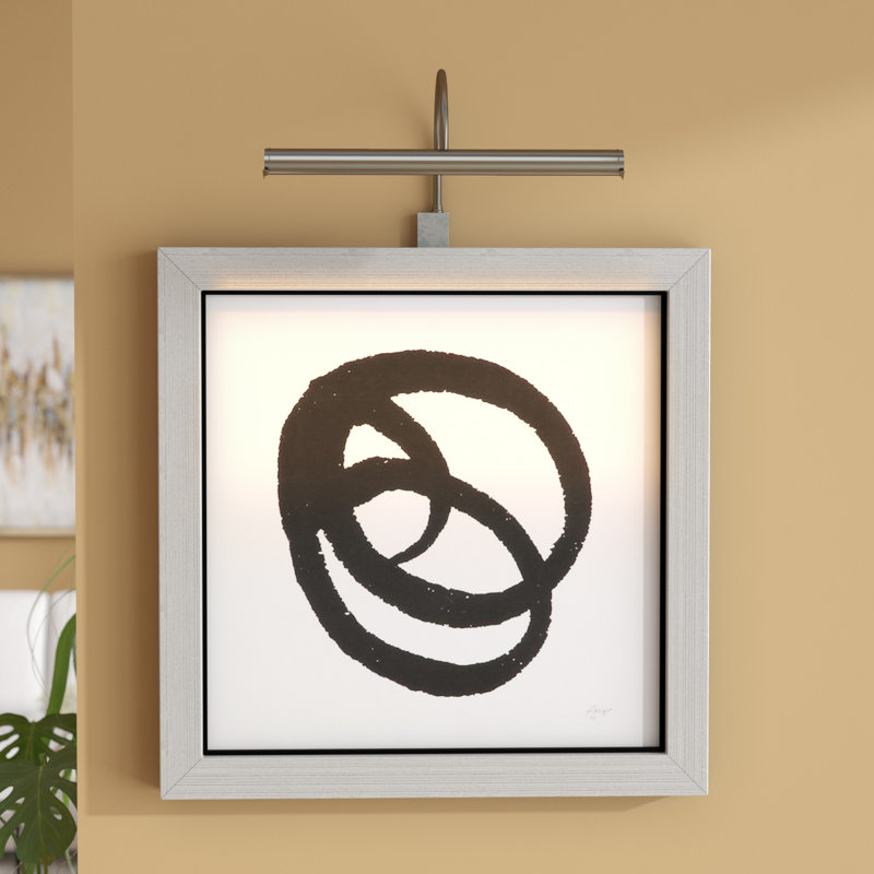Cadre d’image mural 2 lumières Barto, Nickel satiné, H 7 po x l 14 po x p 8,5 po