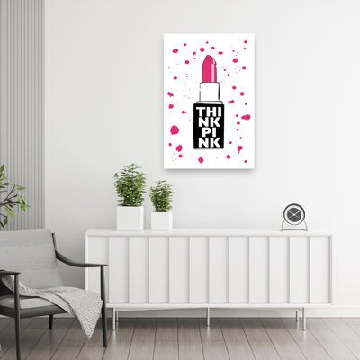 Think Pink Glam Bold Modern Vibrant Wall Art Print by Martina - Wrapped Canvas Print