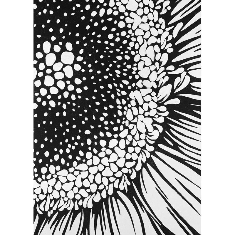 Gerbera Flower Door Mat - Black Livingroom Indoor Outdoor Decor