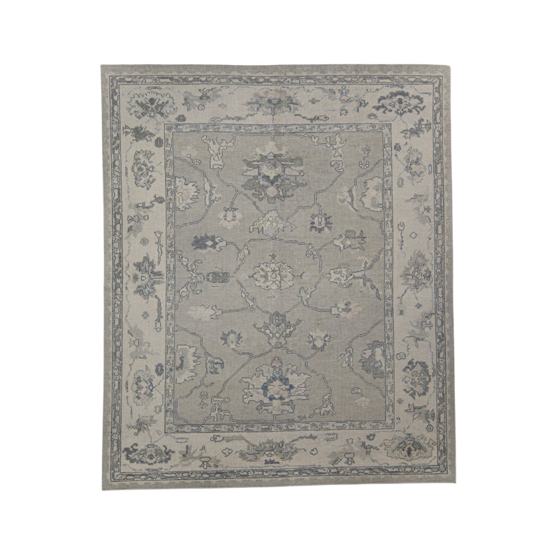 Tapis turc Oushak fait à la main 8 pi 2 po x 9 pi 9 po