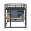Lit mezzanine double en métal avec bureau, tablettes, prise de courant, lumière DEL et garde-robe-1277106971-1277106949