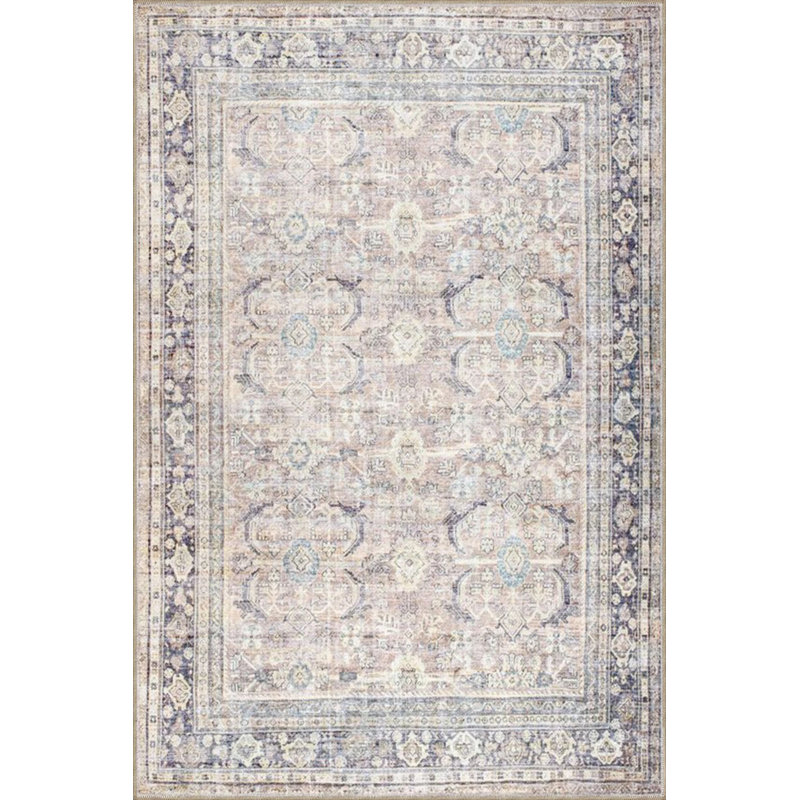 Gray Framed Patterned Decorative And Woven Based Washable Carpet, Runner 2'6" x 9'11"