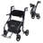 Lightweight Rollator Walker With Seat & Backrest - Foldable Mobility Aid For Seniors, 8" Tires, Adjustable Height, Brake,Storage Bag,300 Lbs Capacity, 4 Wheel Rolling Walkers For Adults