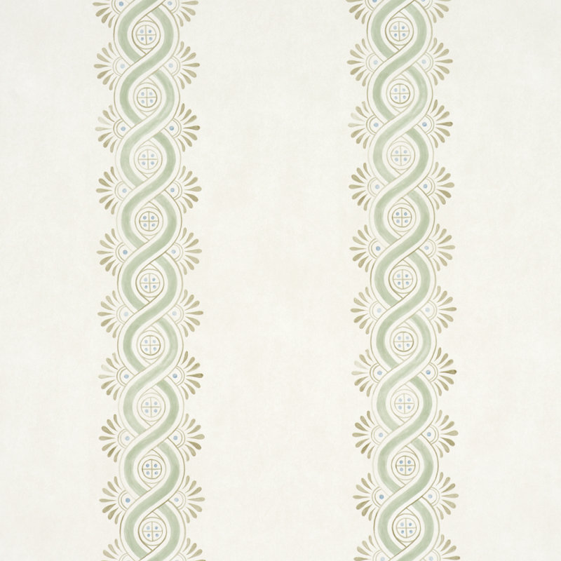 Papier peint à rayures Leonidis, Vert