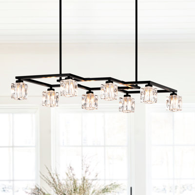 8- Matte Black For High Ceilings Brightness - Modern Industrial Ceiling Fixture With Adjustable Rods Dining Room Metal Height