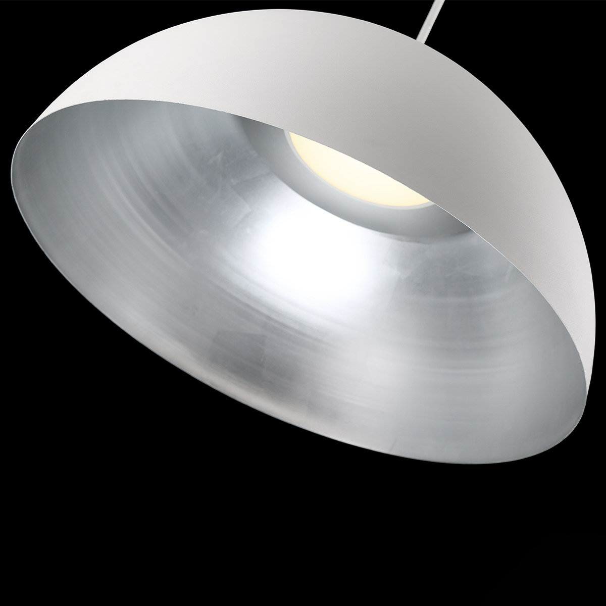 Yolo Single Light Metal Dimmable LED Pendant, Silver, 10.25" H x 19.63" W x 19.63" D